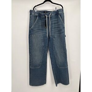 TRUE RELIGION Men VINNY ULTRA BAGGY Denim Carpenter Pants FIRE SIDE WASH 35
